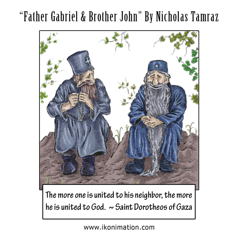 Father Gabriel and Brother John Comic by Nicholas Tamraz