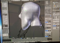 Picture of in-progress Father Gabriel's head in Blender