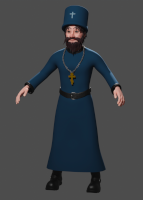 Father Gabriel Orthodox Christian Priest-monk 3D Model for animation and cartoons