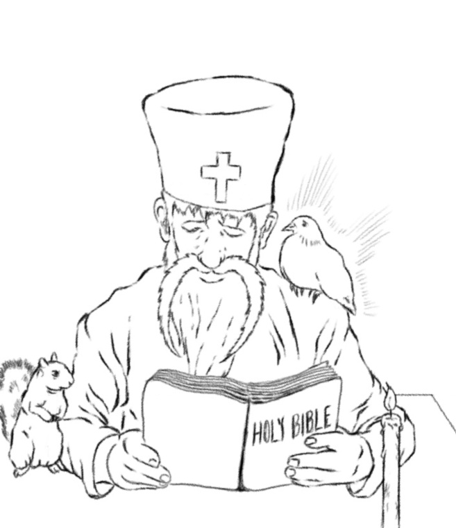 Father Gabriel Loves to Pray children's book, pg 14-15