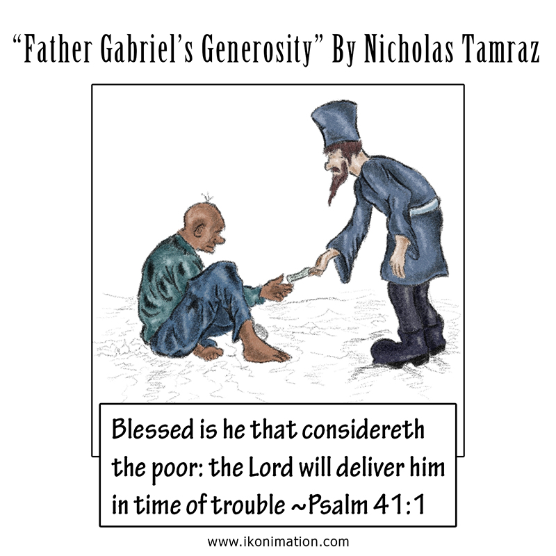 Father Gabriel’s Generosity Comic Strip by Nicholas Tamraz