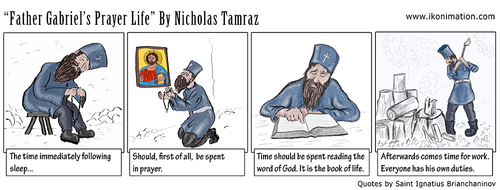 Father Gabriel’s Prayer Life Comic by Nicholas Tamraz
